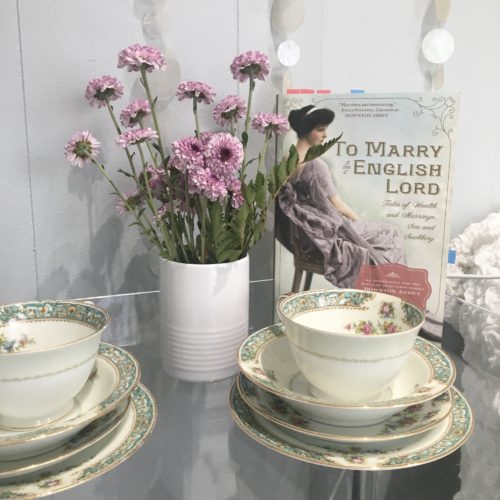 To Marry an English Lord Teacups Flowers lilac mauce green white cream office