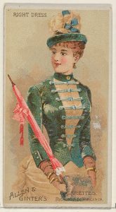 Parasol Drills series 1888 victorian military pink green