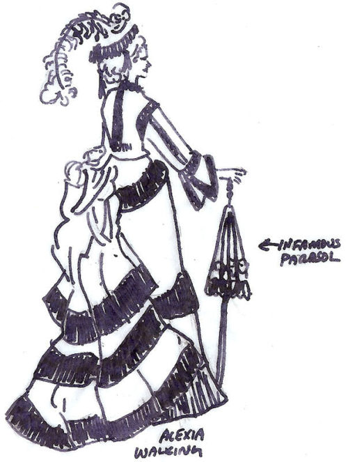 Sketch Alexia Tarabotti Walking Dress Parasol by Gail Carriger