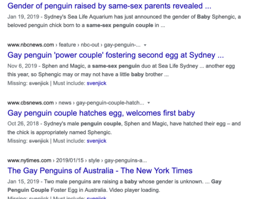Hilarious series articles titles on gay penguins