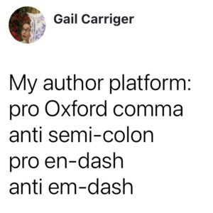 Author Platform Grammar oxford comma