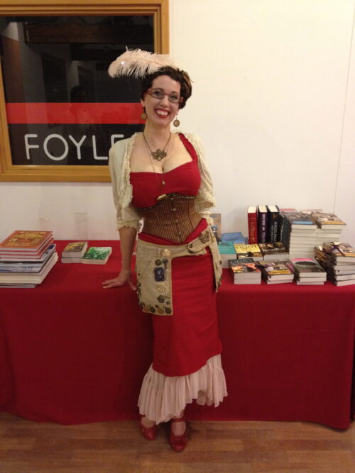 Gail red jessica Foyles Steampunk Outfit Pencil Blush