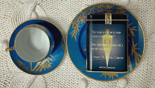 Deep Blue Abyss Tea Divinity 36 Quote Gail Carriger Above butterfly