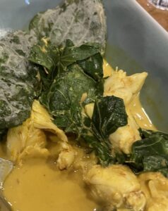 Crab Curry with Bitter Greens